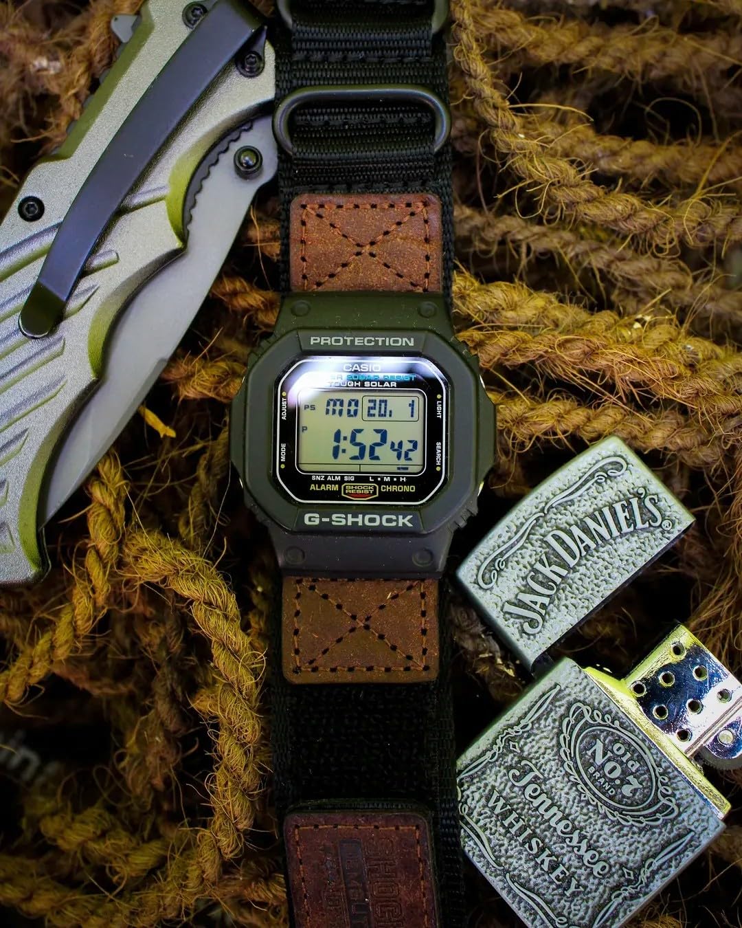 Replacement Watch Band Strap for Casio Mens G-Shock GD-120/GD-350/GA-100/GA-110/GB-5600,Upgraded Three Buckles 16mm Nylon Watch Band（Package Included: 2 X Casio Watch Bands）