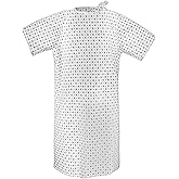 Magnus Care Hospital Gown for Woman & Men, Cotton Blend Fashionable Unisex Patient Gowns, Back Tie, Soft and Comfortable Fits Sizes up to 2XL - 1 Pack
