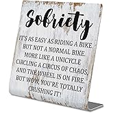 Sober Gifts Sobriety Gifts for Women Men Addiction Recovery Gifts, alcoholics Sober Milestone Gift for Him Her friend, Sober Anniversary Decorations for Him Her, Sobriety Desk Decor Sign XLK509
