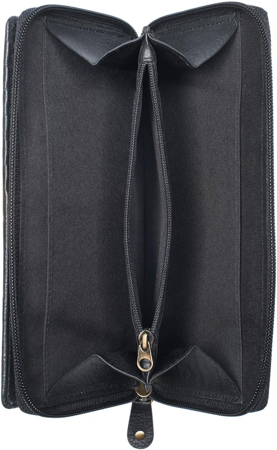 STILORD "Dana" Leather Coin Purse for Women Vintage Large with Zip Fastening RFID Blocker Wallet for Passport Notes Money Credit Card Purse in Genuine Leather Colour:Black - Image 5