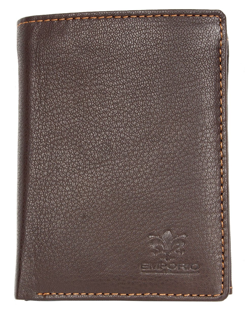 Brown soft genuine leather eallet Emporio Luigi Benetton