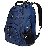 SwissGear 1900 ScanSmart 17” Laptop Backpack Navy Ballistic – Reflective Tech Backpack with ScanSmart Compartment – Multiple Organizer Pockets & RFID Scan Blocking Technology