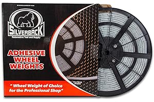 SILVERBACK AUTOMOTIVE TOOL AND SUPPLY Silverback 1/2oz Grey Steel Adhesive Tape Wheel Weights with Easy Peel Tape. Designed for The Professional Tire Dealer. Cars, Trucks, SUV's, & Motorcycles. 10lb. Roll .50oz Grey Steel Tape Weight.