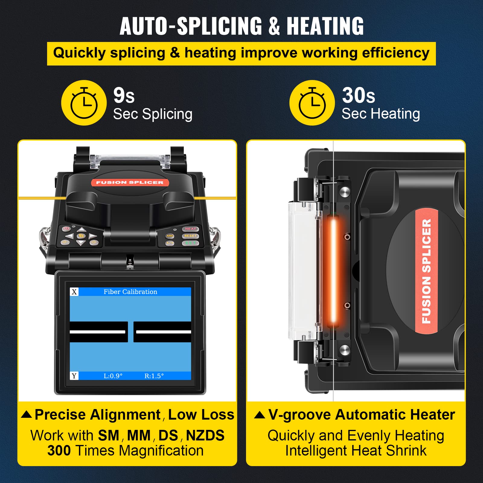 Vevor Fusion Splicer Automatic Focus JW4108S FTTH Fiber Optic Fusion Splicer 5 Inch Digital LCD Screen Fusion Splicer Machine Fiber Cleaver Kit: Tools & Home Improvement