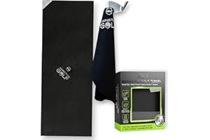 Aiming Fluid Golf Magnetic Towel Club Glove Gear - 3 Stage Cleaning System- Microfiber Rag with Magnet for Golfcart Bags for Men and Women Black, 16" x 40" The 40