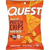 Quest Nutrition Nacho Cheese Tortilla Style Protein Chips, 18g Protein, 4g Net Carb, Low Carb, Gluten Free, 1.1 oz (Pack of 12)
