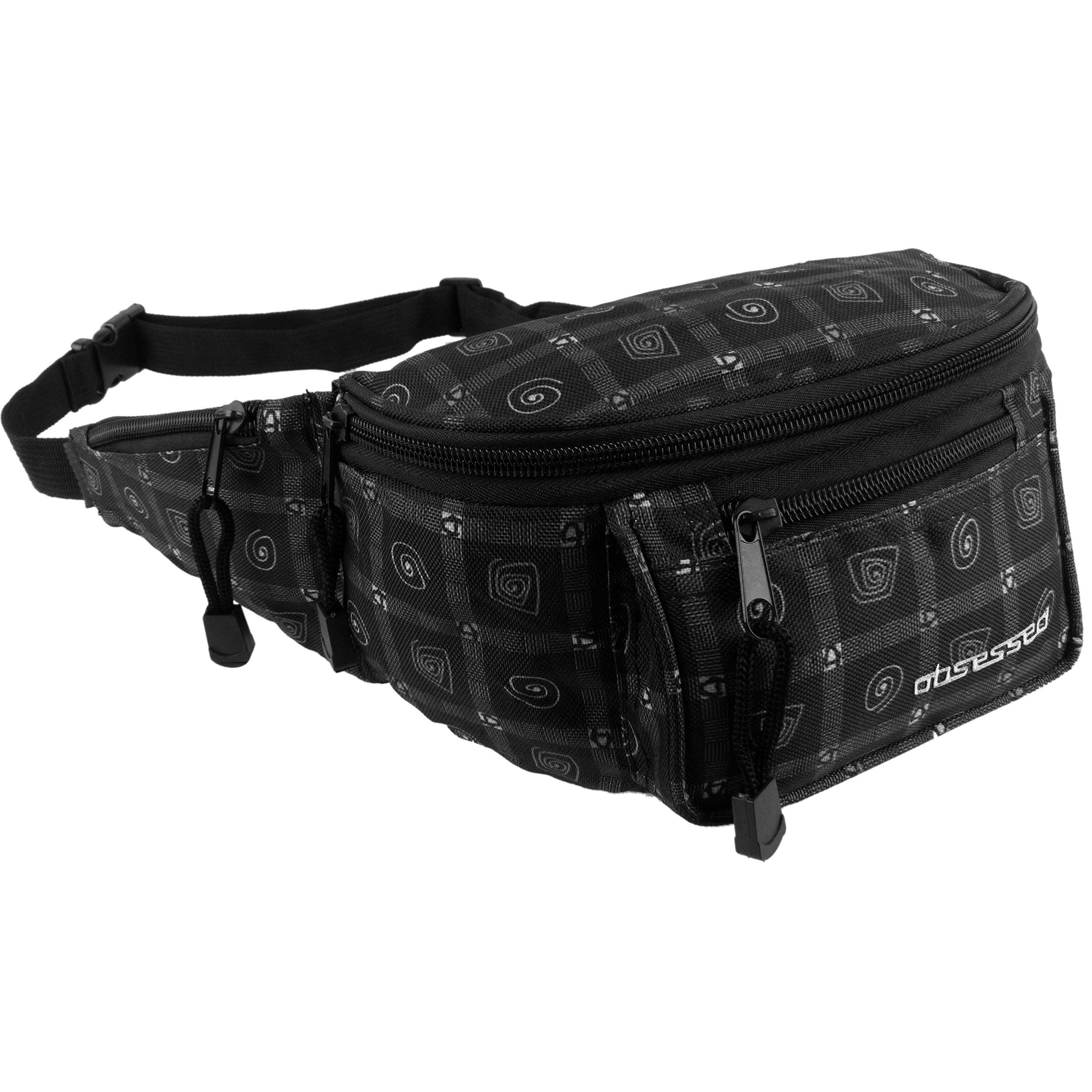 Mens Ladies Travel Bum Bag by Obsessed Utility Handy Fanny Pack Waist Spirals