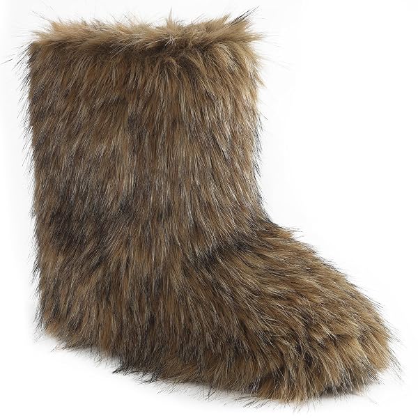 VALPEAK MEN’S FAUX FUR SNOW BOOTS, NON SLIP...
