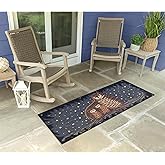 Liora Manne FrontPorch Indoor/Outdoor Hand Tufted Durable Area Rug - Contemporary Graphic Garden Bird Colorful (Owl Family Mi