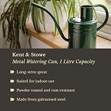 Kent & Stowe 1L Indoor Watering Can Forest Green Galvanised Steel view 2
