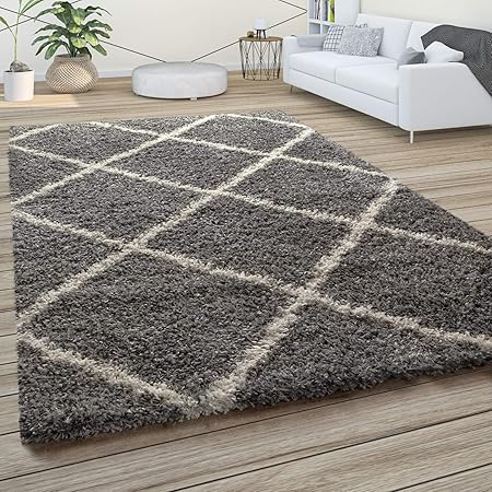 Amazon De Paco Home Hochflor Teppich Weicher Wohnzimmer Shaggy Skandinavischer Stil M