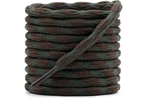 DELELE 2 Pair Round Wave Shape Non Slip Heavy Duty and Durable Outdoor Climbing Shoelaces Hiking Shoe Laces Shoestrings