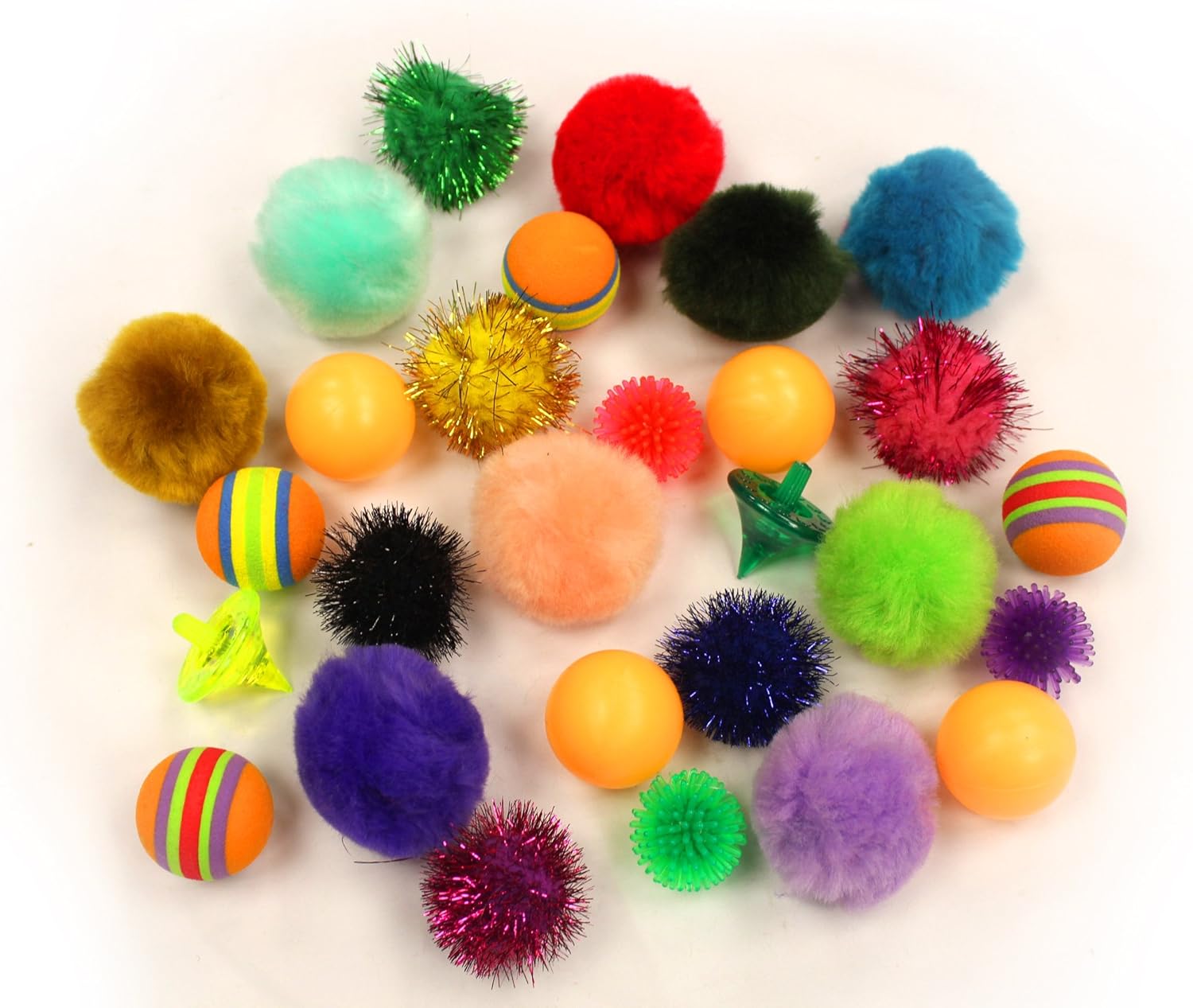 Cat Kitten Toys Small Fur Fluffy BALLS Toy Set Play Ping Pong Bulk Pack