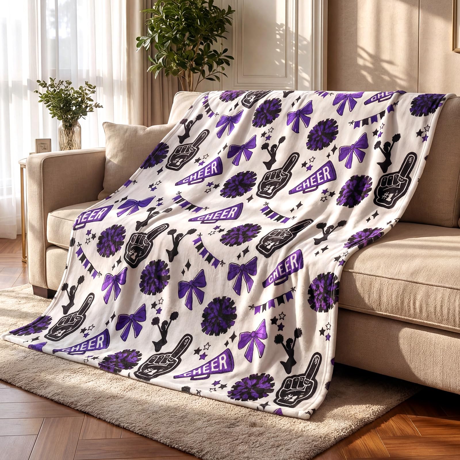 Condition photo showing New/Like New for lumina garden 1 pcs 50"x60" cheer throw blanket cheerleader gift blanket cheer team coach gifts chee