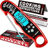 Alpha Grillers Meat Thermometer Digital, Stocking Stuffers Gifts for Men | 1-2 Second Ultra-Fast Response Time, Bright Backlit Display, Waterproof (IP67), Pre-Calibrated &amp; Ready to Use