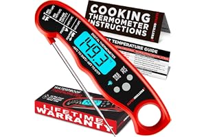 Alpha Grillers Meat Thermometer Digital, Stocking Stuffers Gifts for Men | 1-2 Second Ultra-Fast Response Time, Bright Backlit Display, Waterproof (IP67), Pre-Calibrated & Ready to Use
