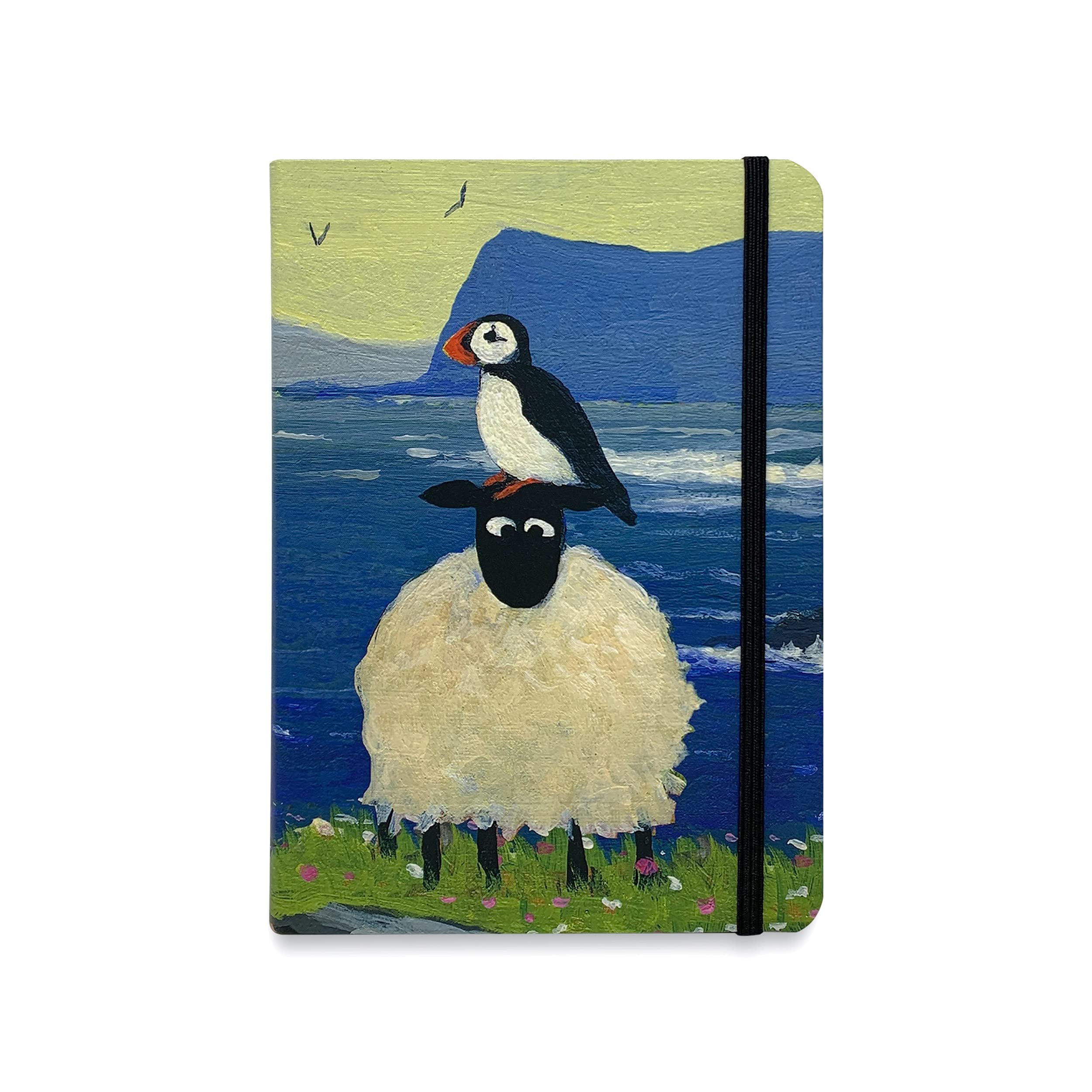 "Puffin Compares to Ewe" Flexible Pocket Notebook by Thomas Joseph - Funny Sheep