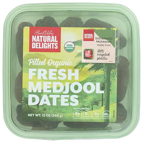 ORGANIC PITTED MEDJOOL DATES, 12 OUNCE