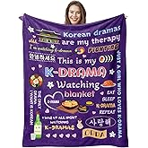 Pozevan Korean Drama Gifts, K-Drama Blanket, Kpop Gifts, K Drama Gifts for Women - Purple - 50"X60"