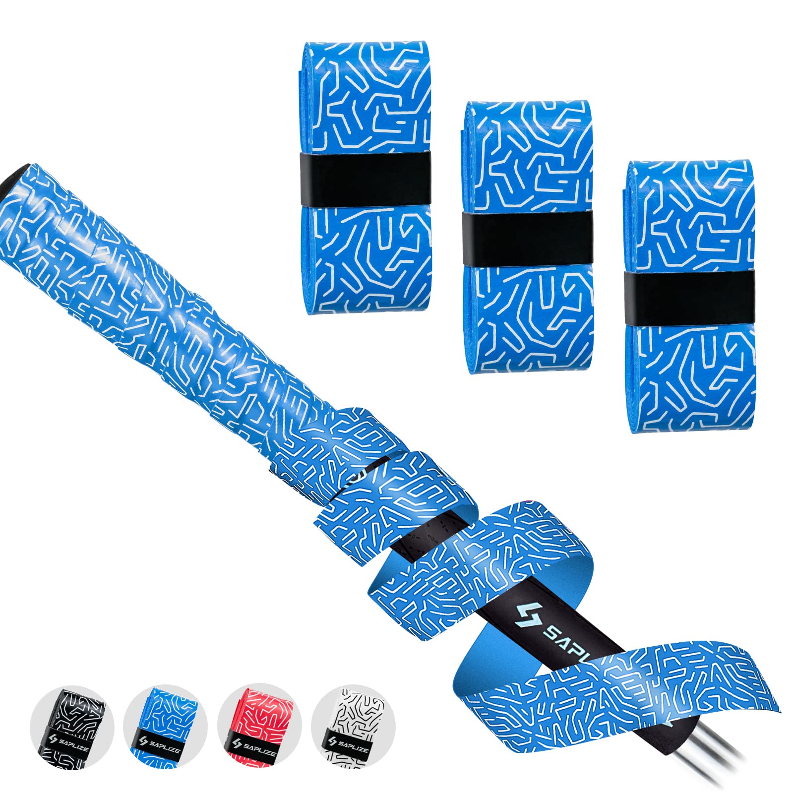 SAPLIZE Golf Grip Wrapping Tapes, 3-Pack Tacky PU Overgrip Tapes, New Regripping Solution for Golf Club Grips, Blue