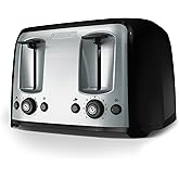 BLACK+DECKER Toaster, 4 Slice, Extra Wide Slots for Bagels and Artisan Breads, Black, TR1478BD