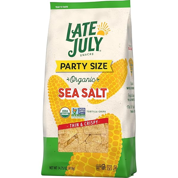 LATE JULY SEA SALT ORGANIC TORTILLA CHIPS, 14.75 OZ BAG