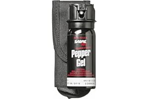 SABRE Tactical Pepper Gel With Belt Holster For Easy Carry, Maximum Police Strength OC Spray, Quick Access Fast Flip Top Safety, Tactical Design For Security Professionals, 1.8 fl oz