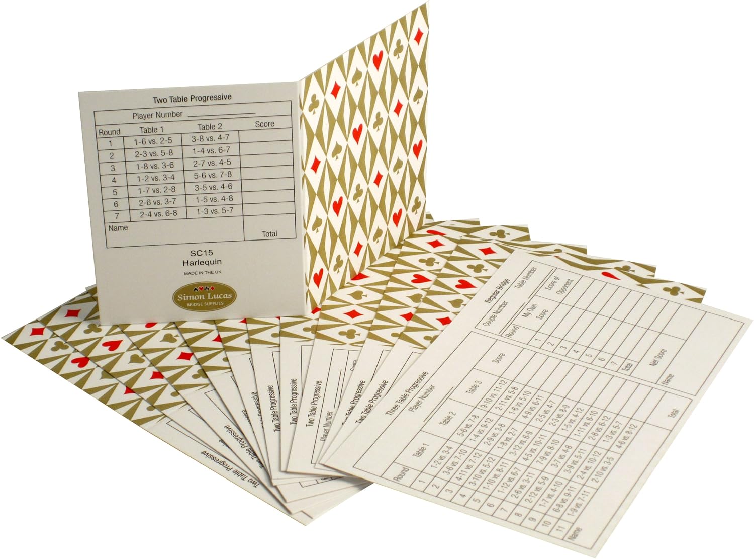 Simon Lucas Bridge Tally Cards Set of 12 Harlequin Simon Lucas