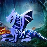 inslife 8FT Length Halloween Inflatable Dragon Skeleton Outdoor Decoration