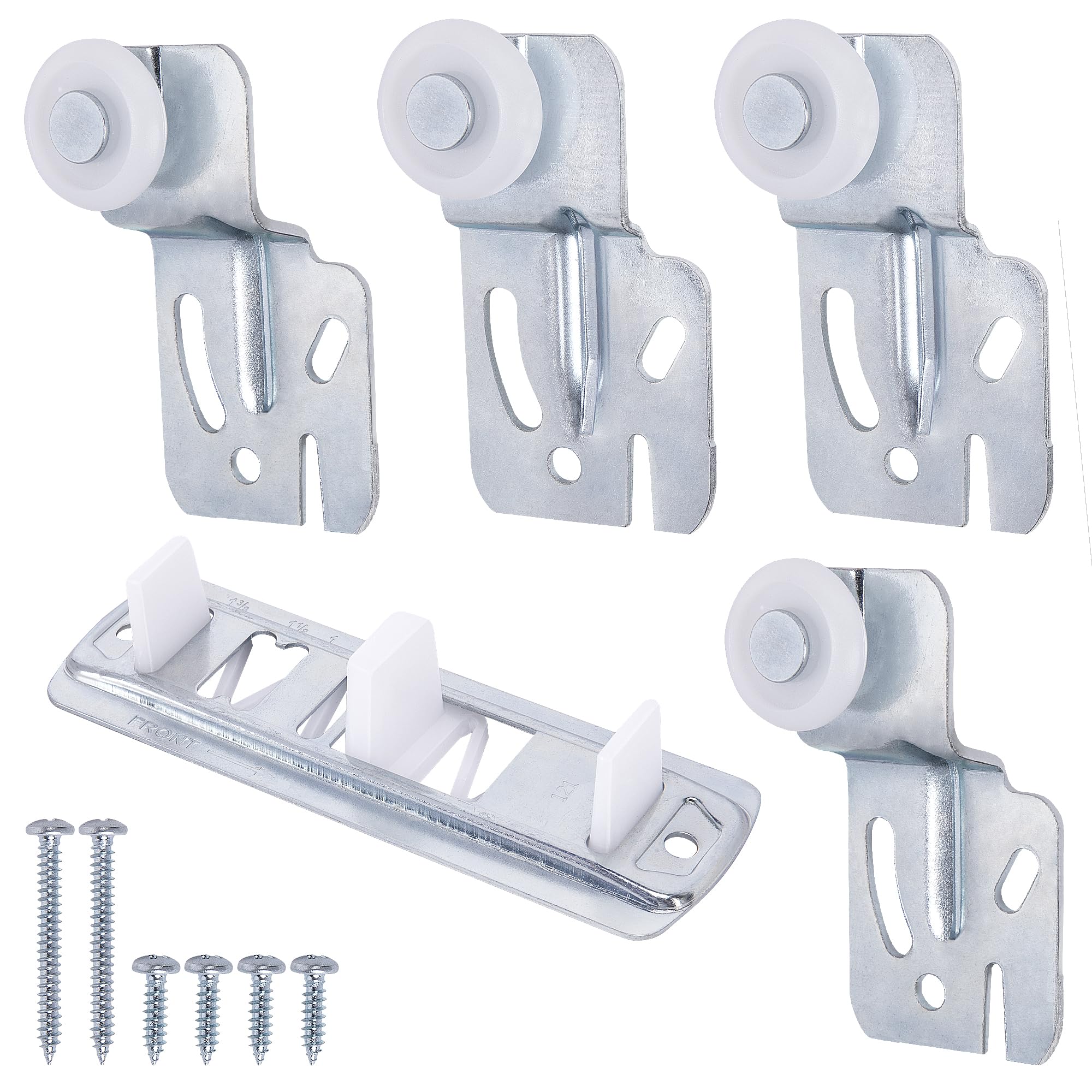 Photo 1 of Nkiy Quen 5 Pcs Sliding Closet Door Roller Kit,Wardrobe Door Roller with Slide Track,Closet Door Rollers Replacement for Top-Hung Sliding Door Hardware
