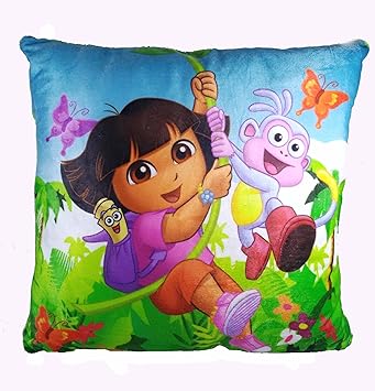 A-Mart Girls Soft Dora Doll Green Toy Pillow - 13 x 13 inch