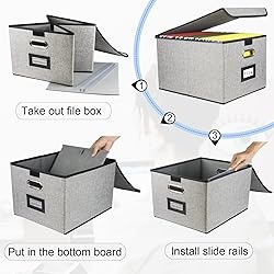 Desihum Collapsible File Organizer Box, filing
