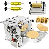 Electric Tortilla Maker, 2 Mold(4INCH+6INCH) Tortilla Maker Machine with Non-Stick Coating, 1.5MM-5.5MM Adjustable Thick Chapatti Machine for Sopes Roti Pita Tortilla Pizza, Gold