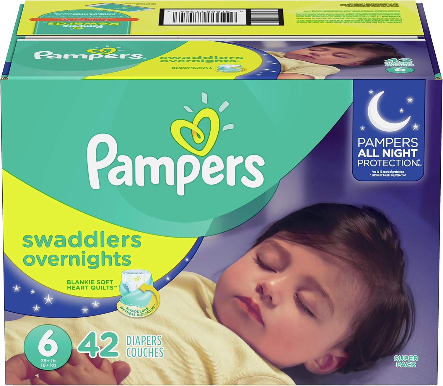 Pampers Overnight Pañales Etapa 6, 42 Piezas Salud