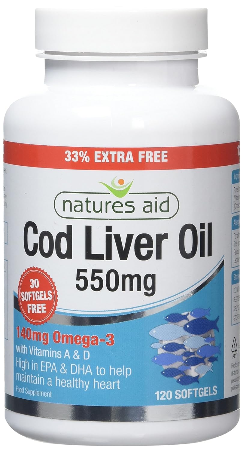 Natures Aid 500mg Cod Liver Oil Pack of 120 Capsules Amazon.co.uk