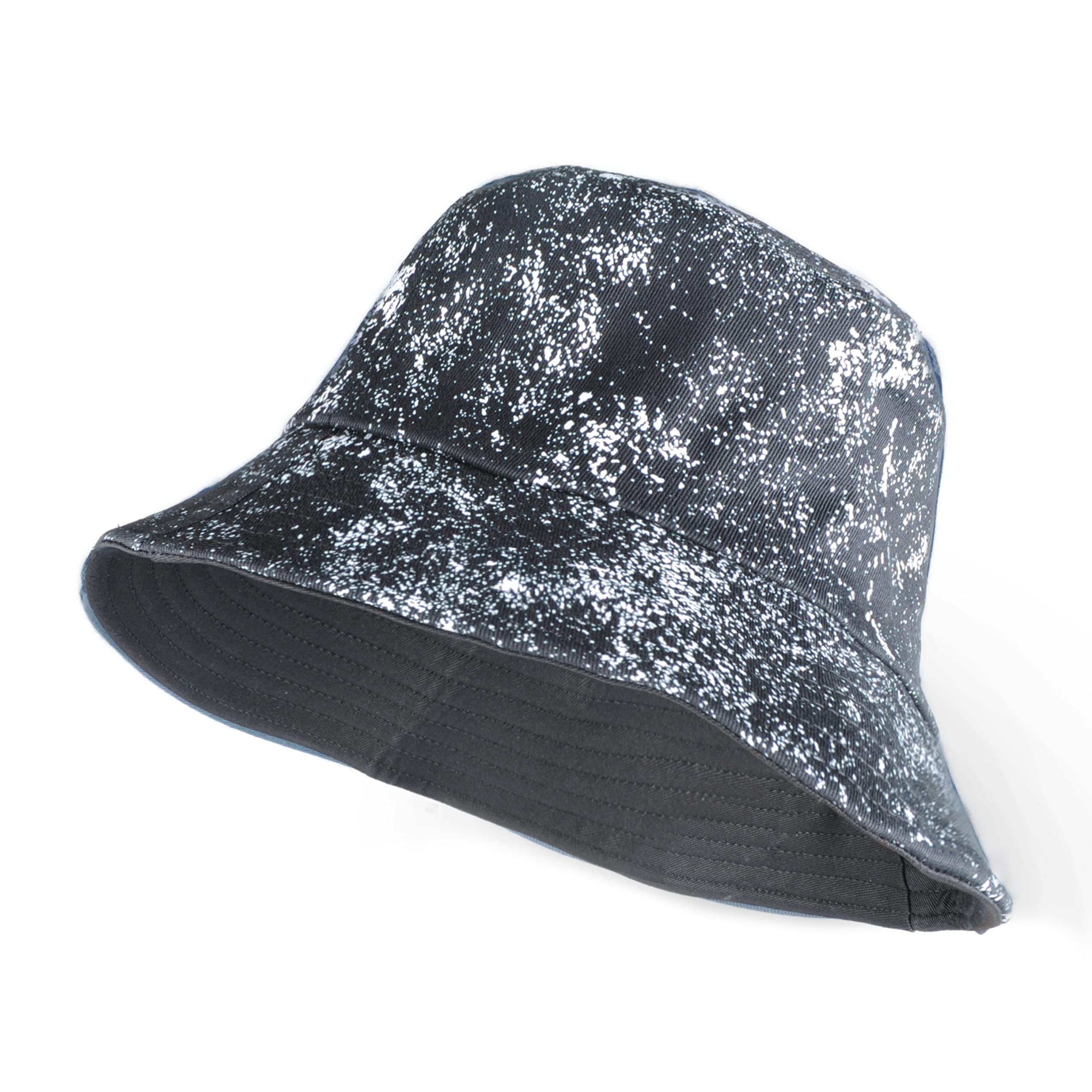 TOUTACOO, Soft Hat Black Graffiti with White Dots Print Fantasy