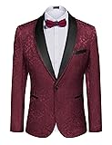 COOFANDY Men's Floral Tuxedo Suit Jacket Dinner