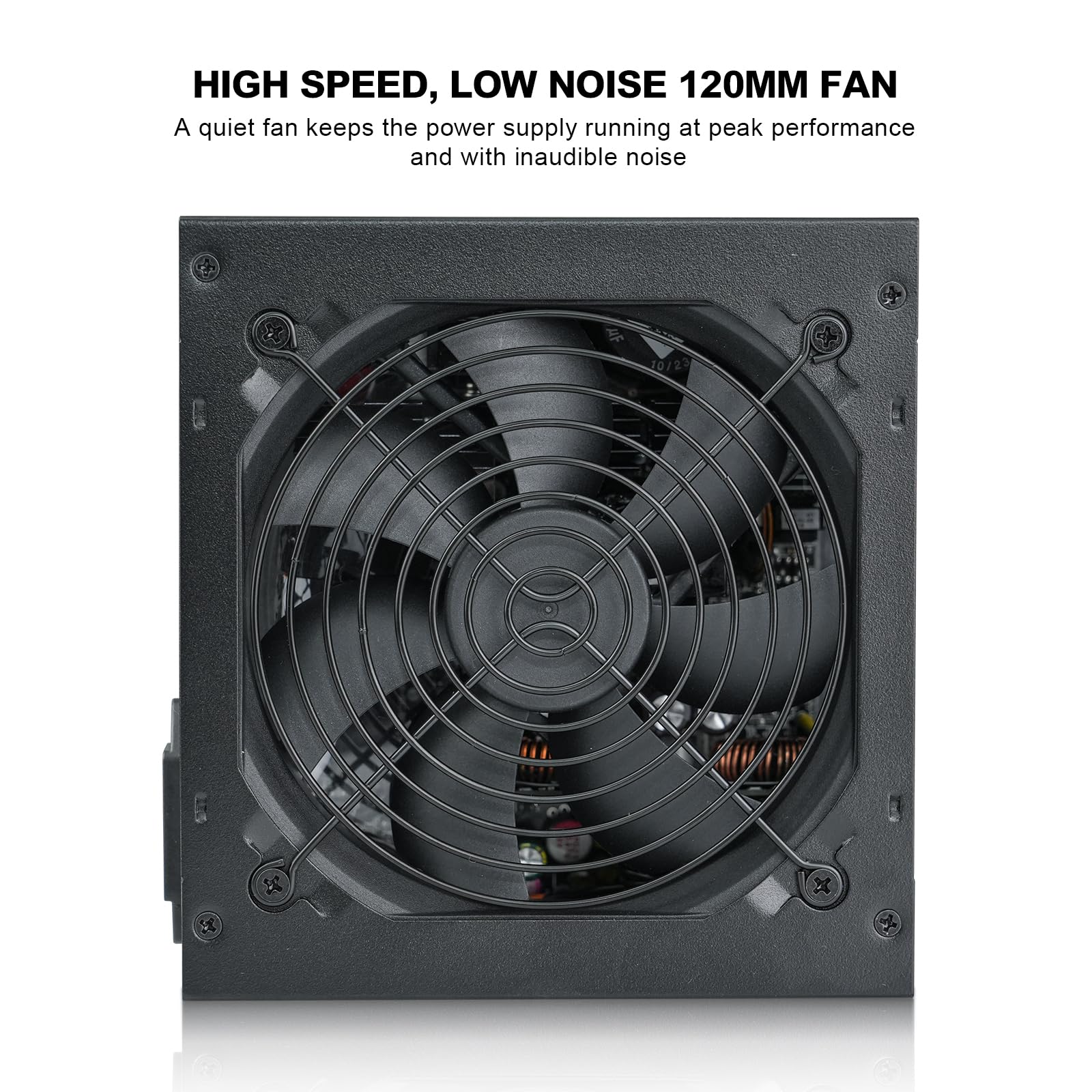 Segotep 650W 80 Plus Gold Certified Non-Modular ATX Power Supply with 6+2 Pin Connectors PFC Protection and RoHS Compliance, 120mm Silent Fan Gaming PSU GN-650 Black
