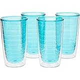 Tervis - Vaso aislado transparente y colorido, 16 oz - Paquete de 4 - En caja, Blue Moon