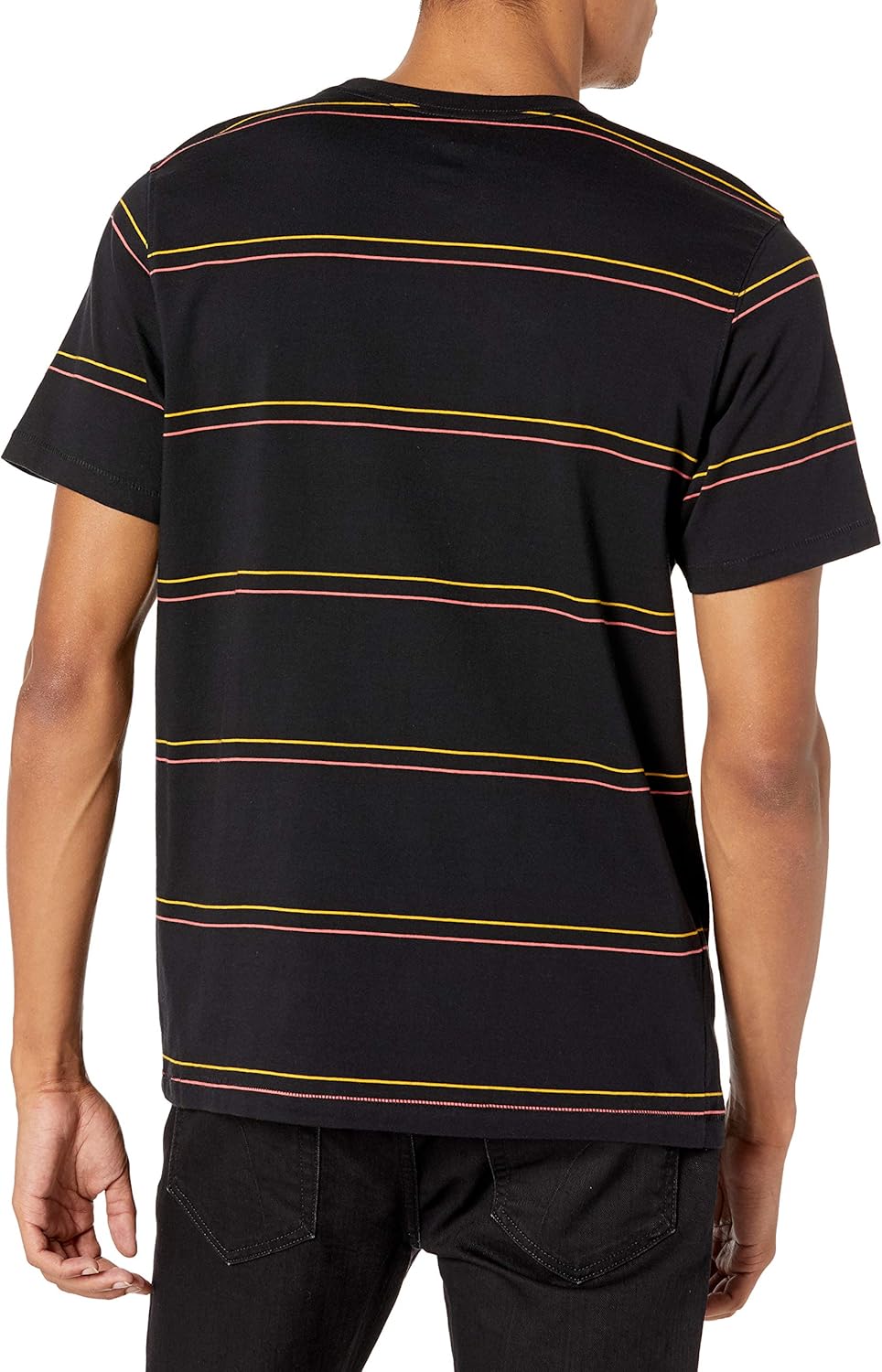 Volcom Men's Da Fino Crew Short Sleeve Striped Shirt: Clothing