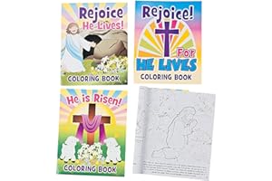 Fun Express He Lives Religious Easter Coloring Books (set of 12) Sunday School and Religious Gifts for Kids