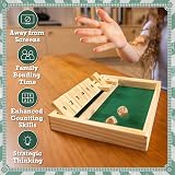 Toyrific Shut The Box Game for 2 Players Wooden Board Dice view 3