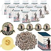 Janinka 300 Pcs Veteran Pins Bulk Memorial Day Gift Veteran Day Patriotic Brooch Bulk American Flag Military Enamel Pins America 250th Anniversary Semiquincentennial Gift