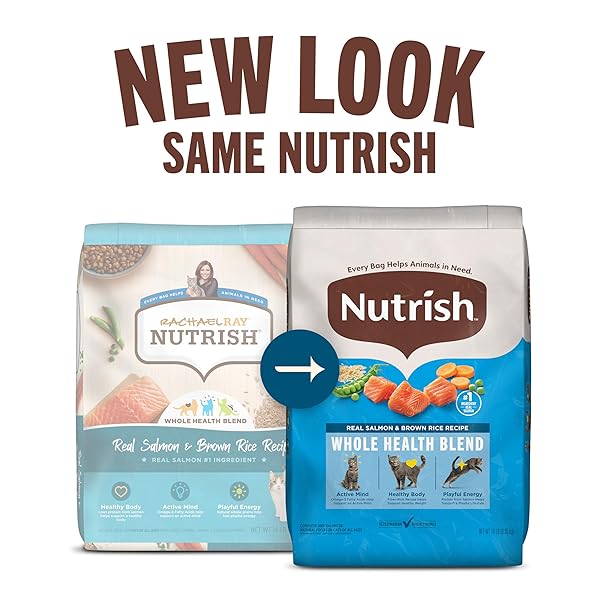 NUTRISH DRY CAT FOOD, REAL SALMON & BROWN RICE RECIPE WHOLE HEALTH BLEND, 3 LB. BAG (RACHAEL RAY)