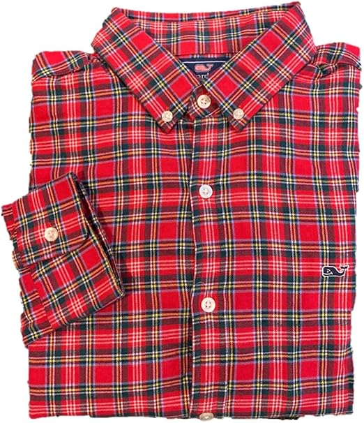 slim fit red flannel