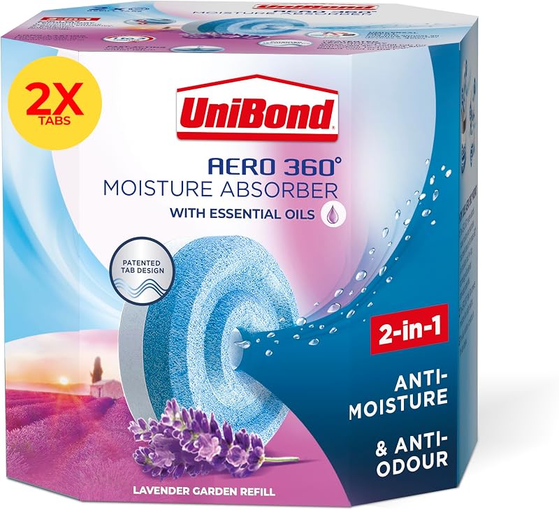 Unibond AERO 360 Lavender Garden Refill Tabs 2x450g for Dehumidifier