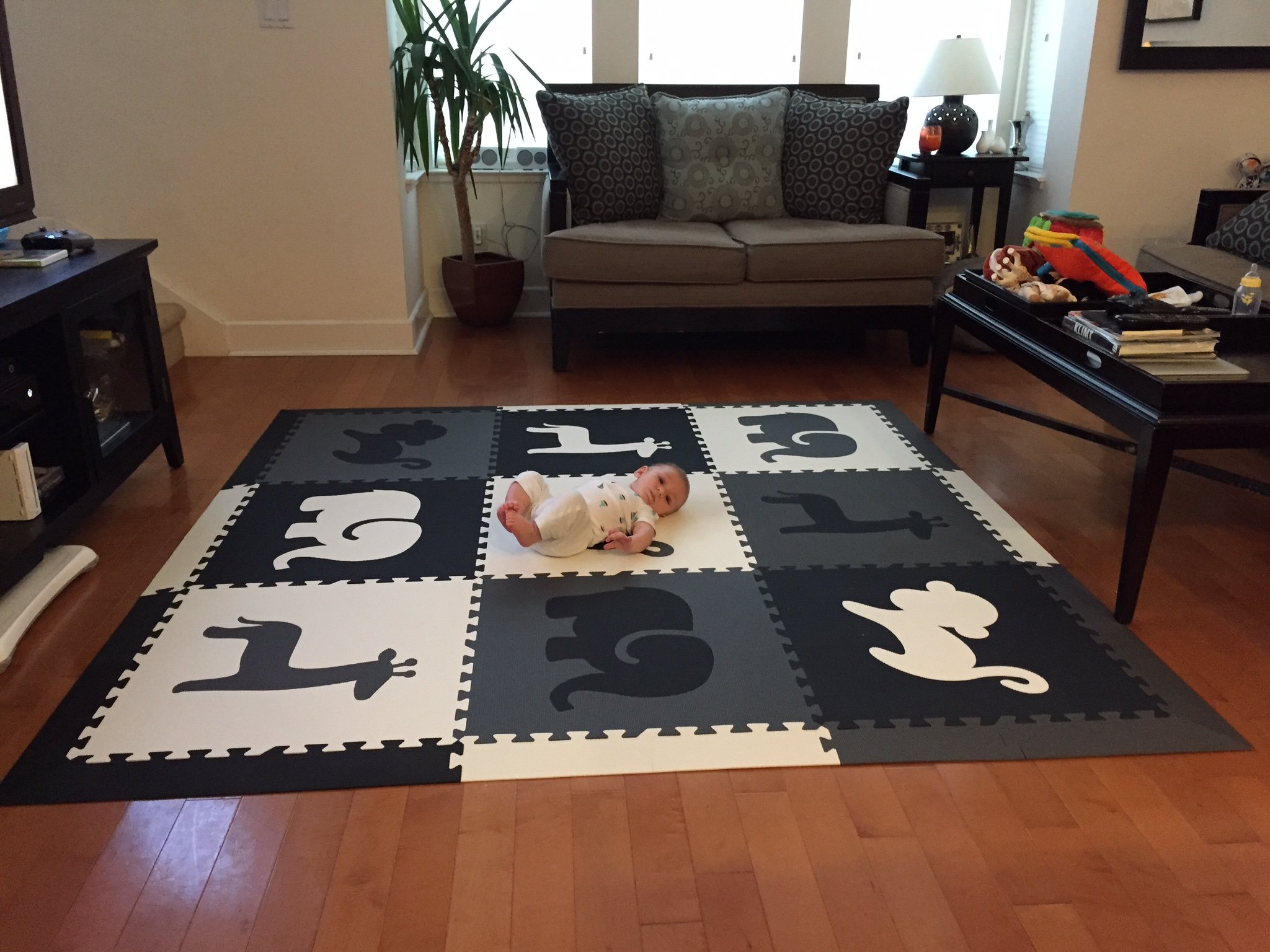 SoftTiles Kids Foam Play Mat Safari Animals Theme Nontoxic Puzzle