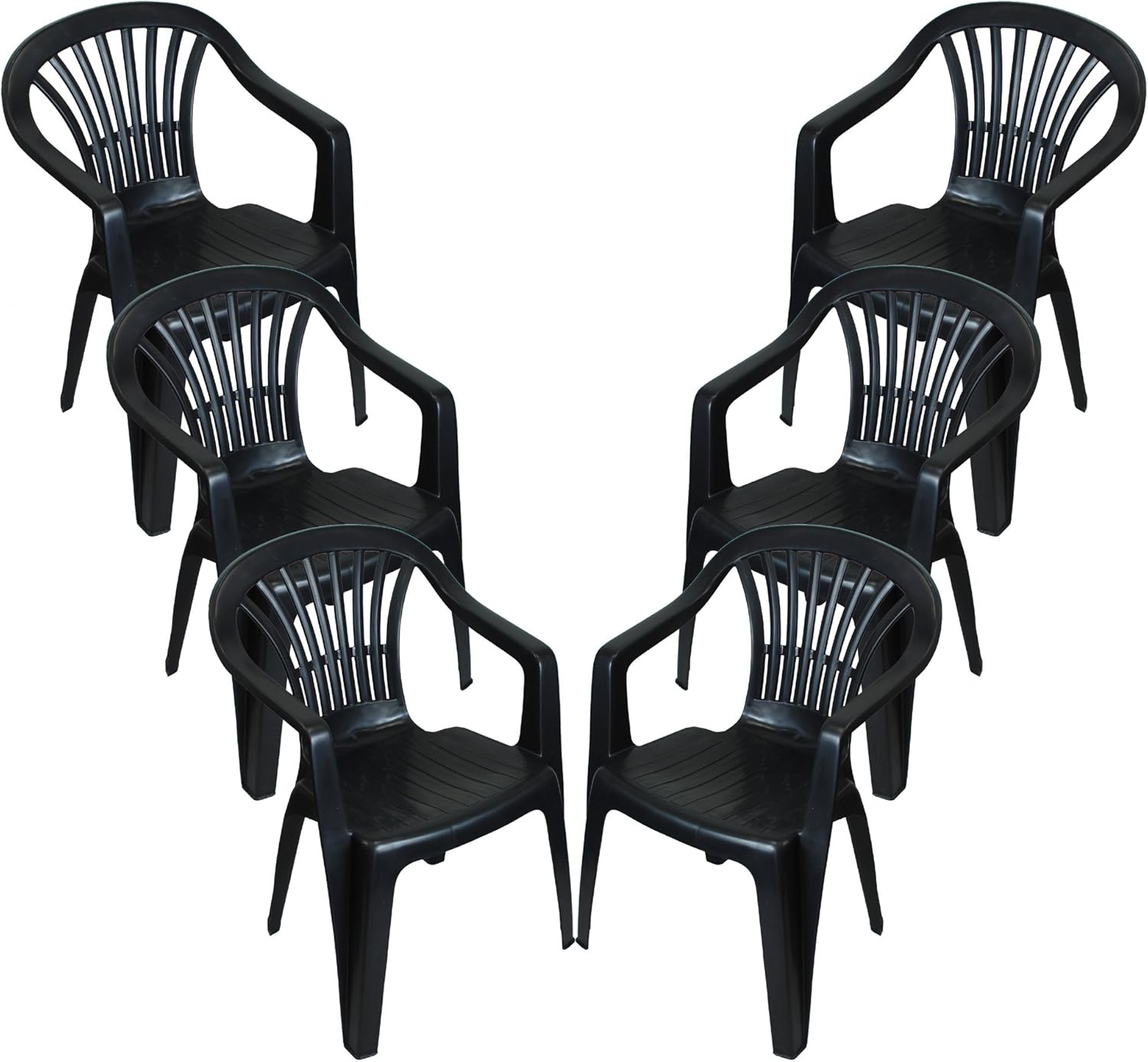 CrazyGadget Plastic Garden Low Back Chair Stackable Patio Outdoor Party