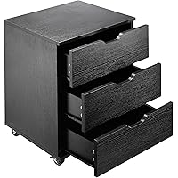 Moustache 3 Drawers File Cabinet with Wheels, Widened Under Desk Vertical Filing Cabinets for Home Office Legal Files, A4 Let