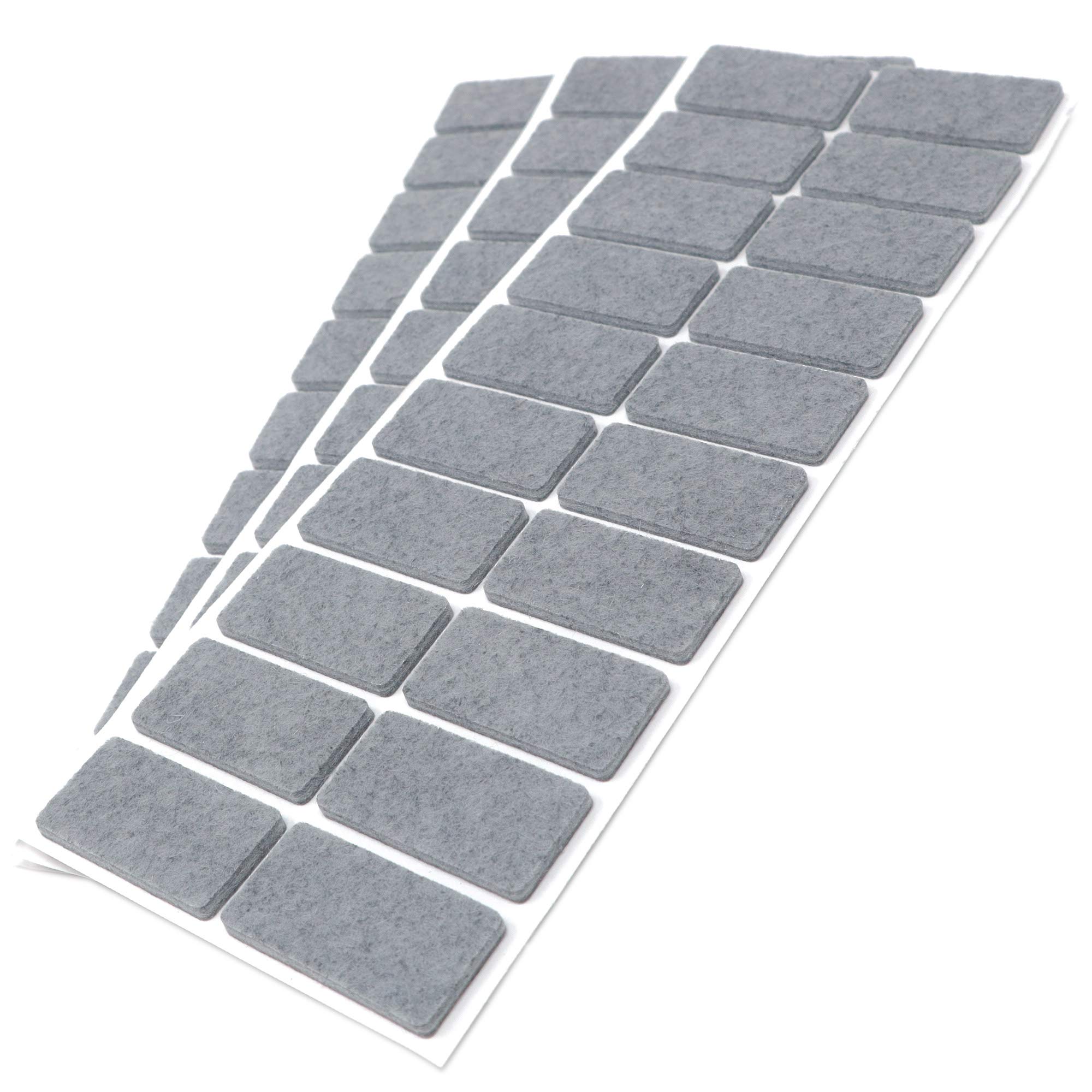 Adsamm® / 60 x self-adhesive felt pads/Grey / 0.79x1.57'' (20x40 mm) / rectangular / 0.138'' / 3.5 mm thick stick-on furniture felt glides/Furniture & Chair Glides
